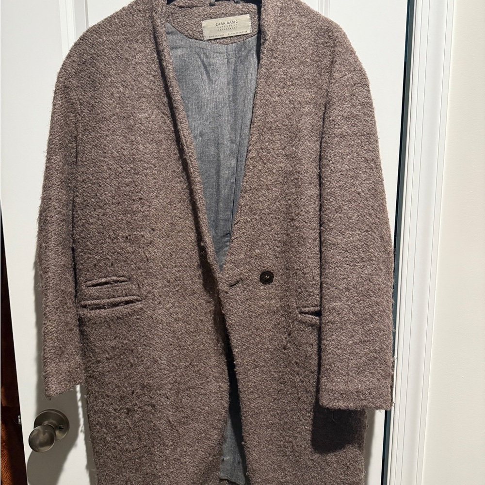 Zara Basic Textured Brown Outerwear - image 1